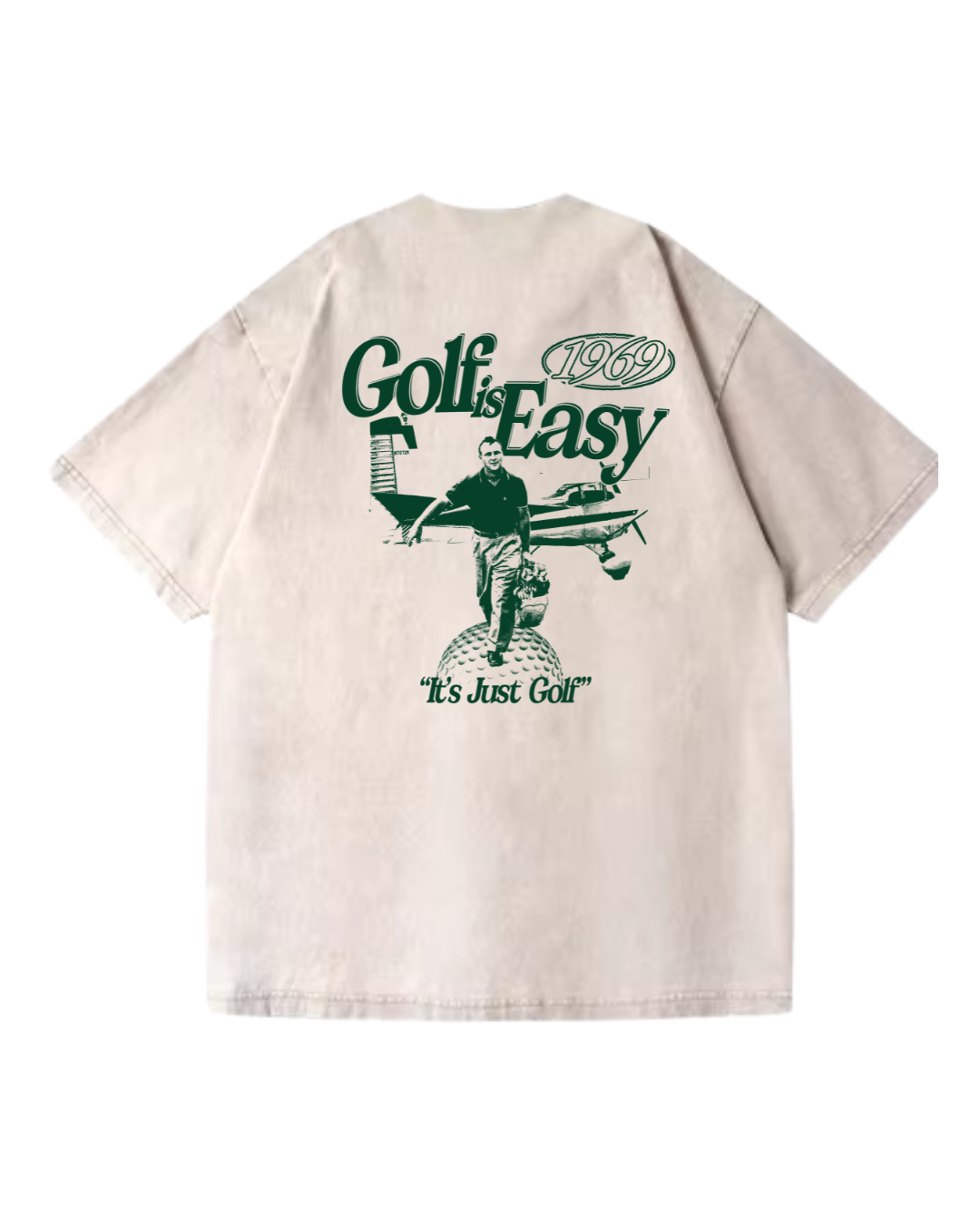 "GOLF IS EASY" VINTAGE TEE | (OFF-WHITE)