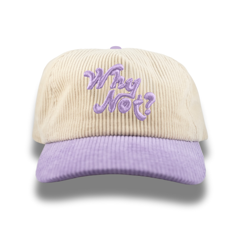 "WHY NOT?" CORD HAT | (PURPLE/CREAM)
