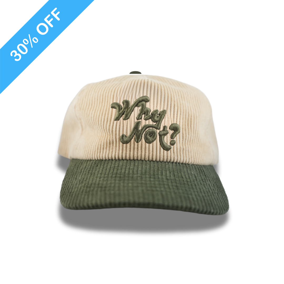 "WHY NOT? CORD HAT | (GREEN/CREAM)