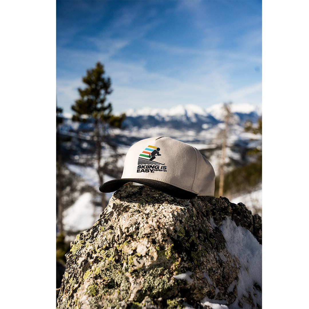 "SKIING IS EASY" ASPEN '96 HAT |(BLACK/CREAM)