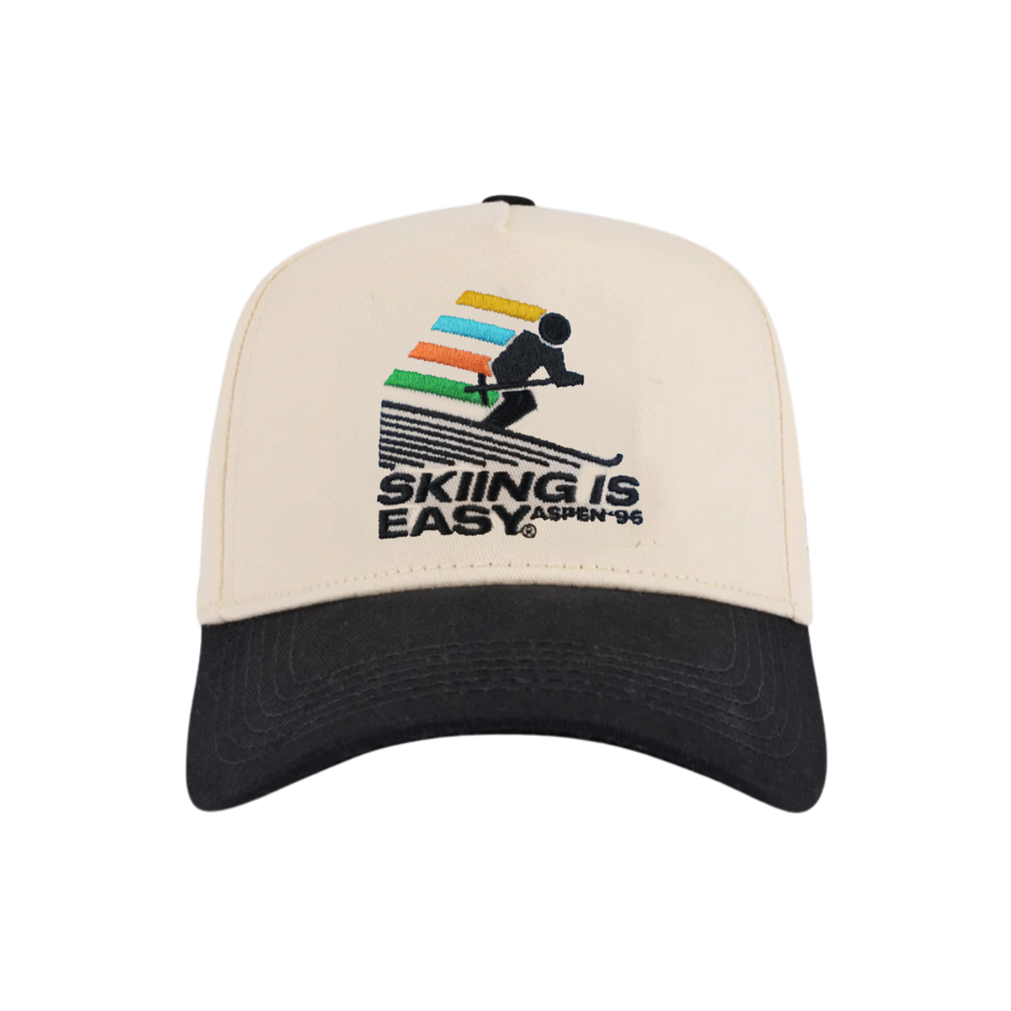 "SKIING IS EASY" ASPEN '96 HAT |(BLACK/CREAM)
