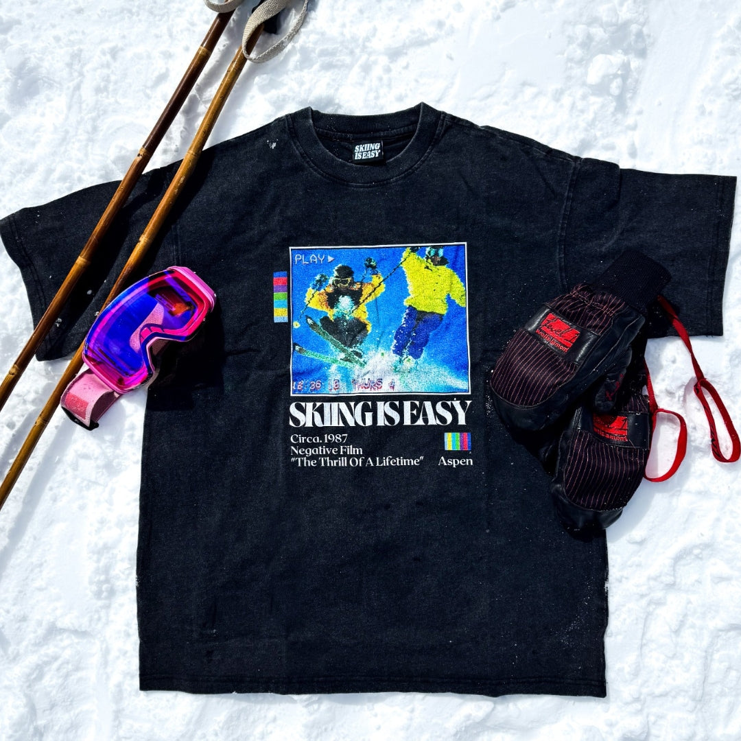 "THE THRILL OF A LIFETIME" | VINTAGE HEAVY TEE (BLACK)
