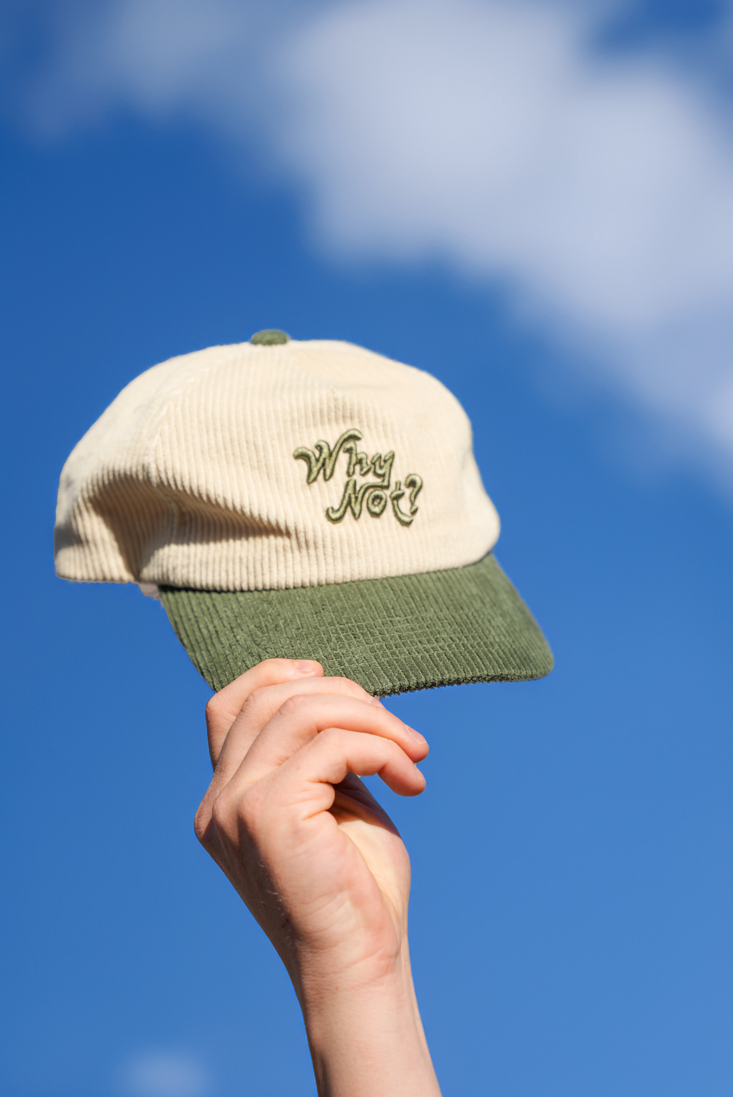 "WHY NOT? CORD HAT | (GREEN/CREAM)