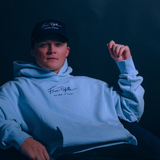 "FREE REFILLS" VINTAGE HOODIE (BABY BLUE)