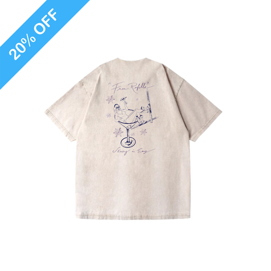 "FREE REFILLS" VINTAGE TEE | (OFF-WHITE)