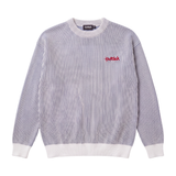 "OUTSICK" KNIT SWEATER | (Cream/Blue)