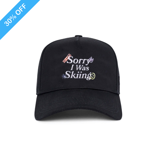 "SORRY I WAS SKIING" | HAT (BLACK)