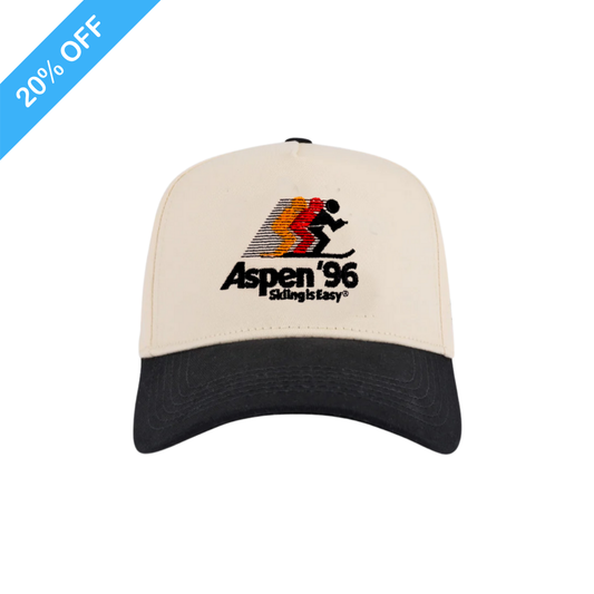 "ASPEN '96" | HAT (BLACK/CREAM)