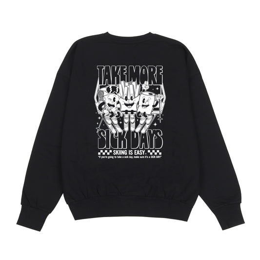 "TAKE MORE SICK DAYS" | HEAVY-WEIGHT CREWNECK (BLACK)