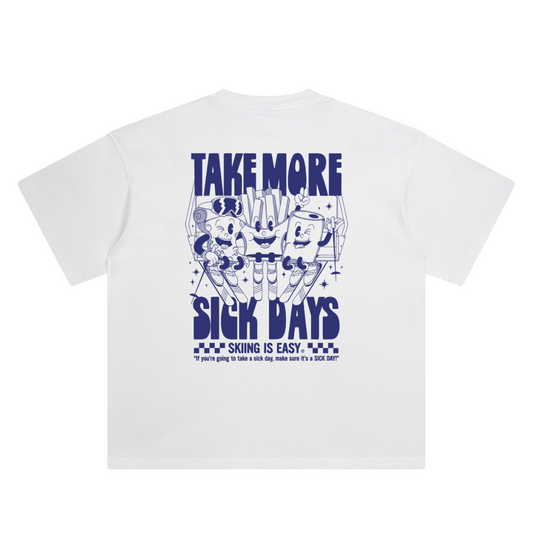 "TAKE MORE SICK DAYS" | VINTAGE HEAVY TEE (WHITE)