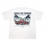 "CHASE THE POWDER III" HEAVYWEIGHT VINTAGE TEE (WHITE)