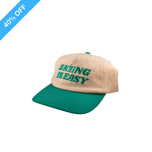 "SKIING IS EASY" | HAT (Green/Cream)