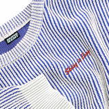"SKIING IS EASY" KNIT SWEATER | (Cream/Blue)