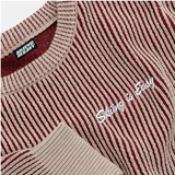 "SKIING IS EASY" KNIT SWEATER | (Coffee/Cream)