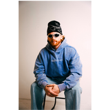 EMBROIDERED "SKIING IS EASY" | HEAVY-WEIGHT HOODIE (VINTAGE BLUE)