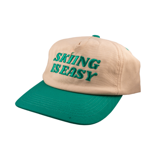 "SKIING IS EASY" | HAT (Green/Cream)