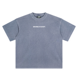 EMBROIDERED "SKIING IS EASY" | VINTAGE HEAVY TEE (BLUE)