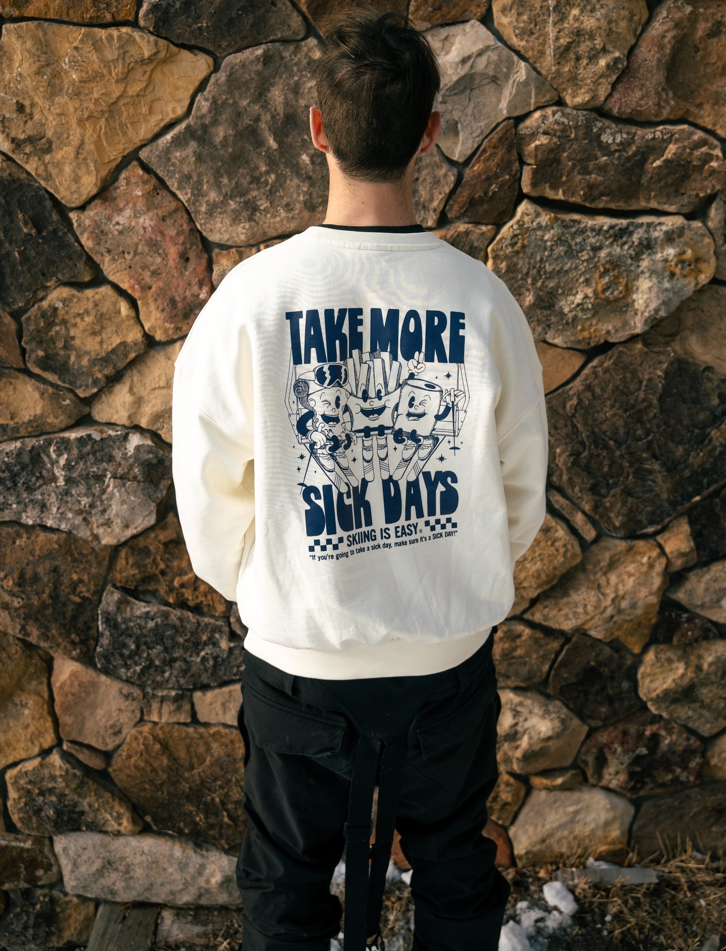 "TAKE MORE SICK DAYS" | HEAVY-WEIGHT CREWNECK (CREAM)