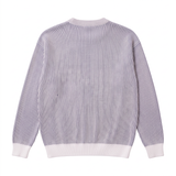 "OUTSICK" KNIT SWEATER | (Cream/Blue)