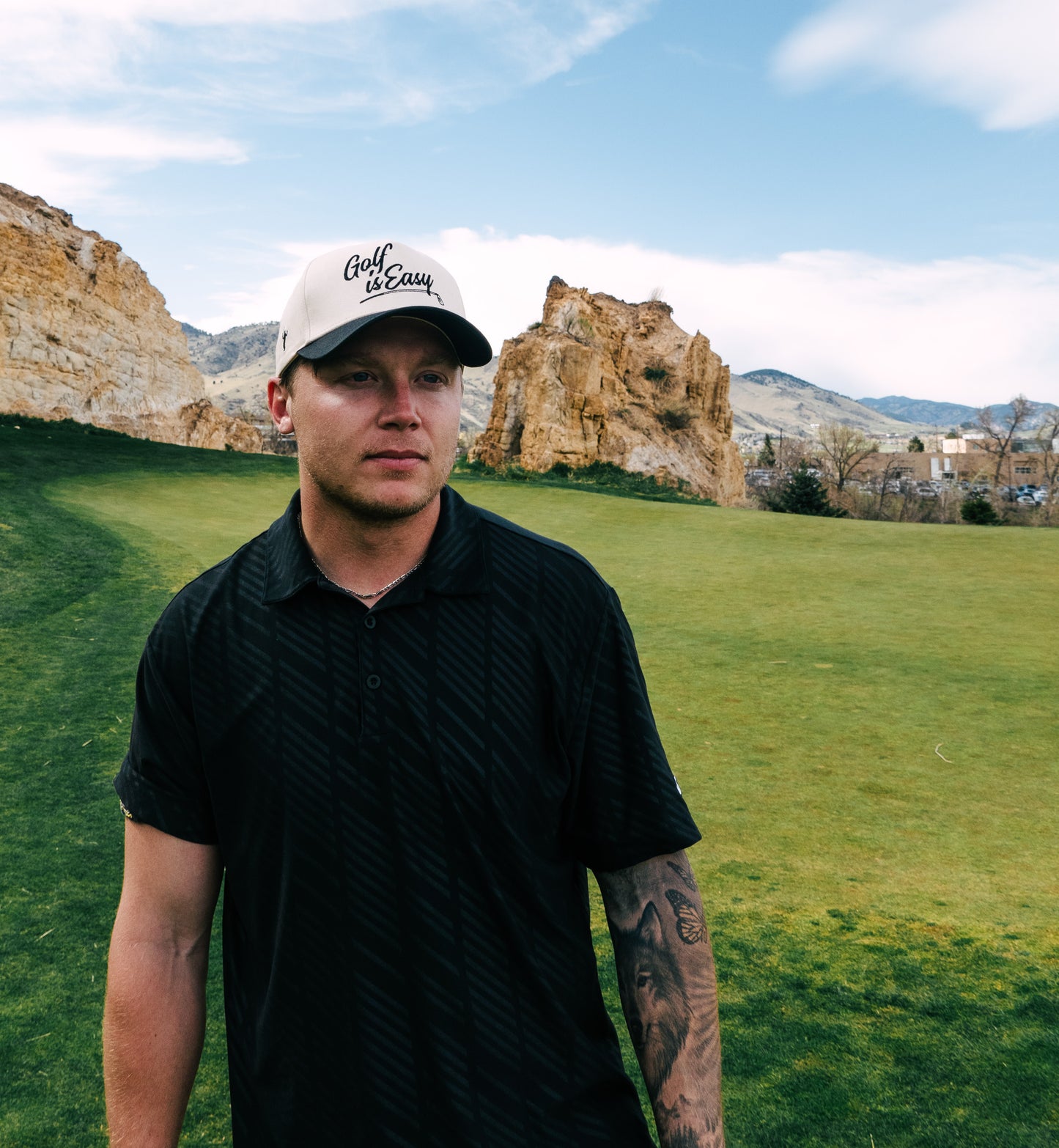 "GOLF IS EASY"| HAT (BLACK & CREAM)