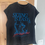 "APRES BEACH CLUB" CUT-OFF TEE | (BLACK)