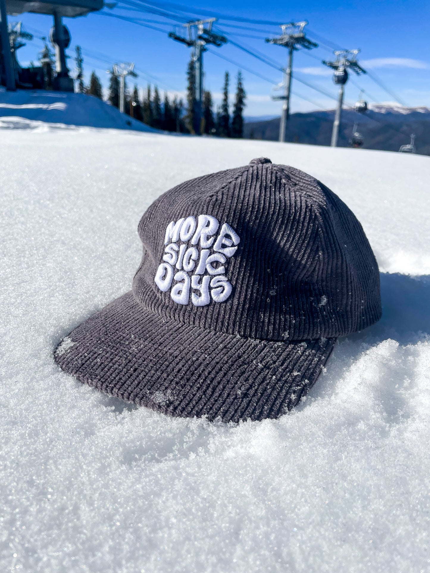 "MORE SICK DAYS" | CORD HAT (Grey)