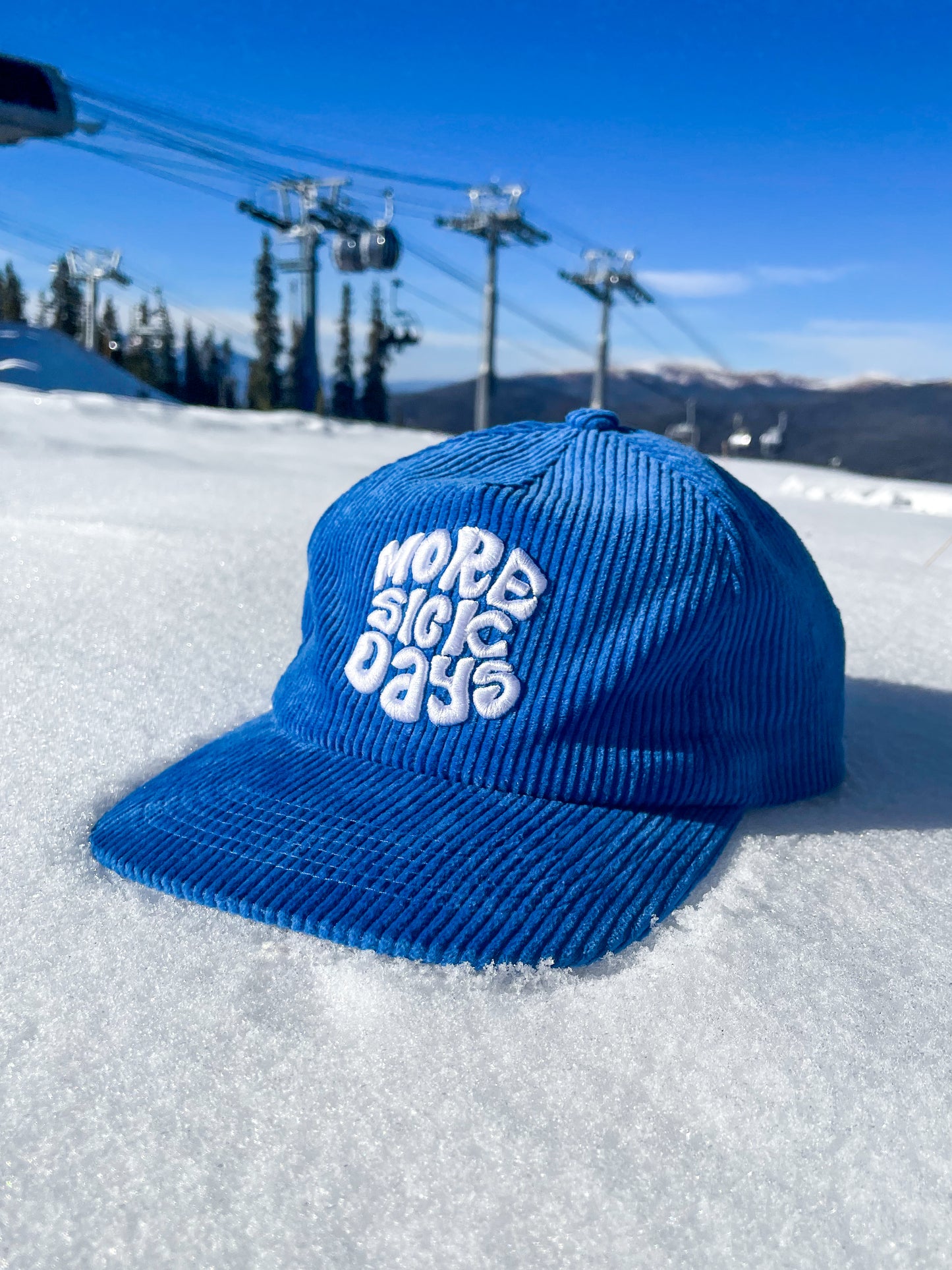 "MORE SICK DAYS" | CORD HAT (Blue)