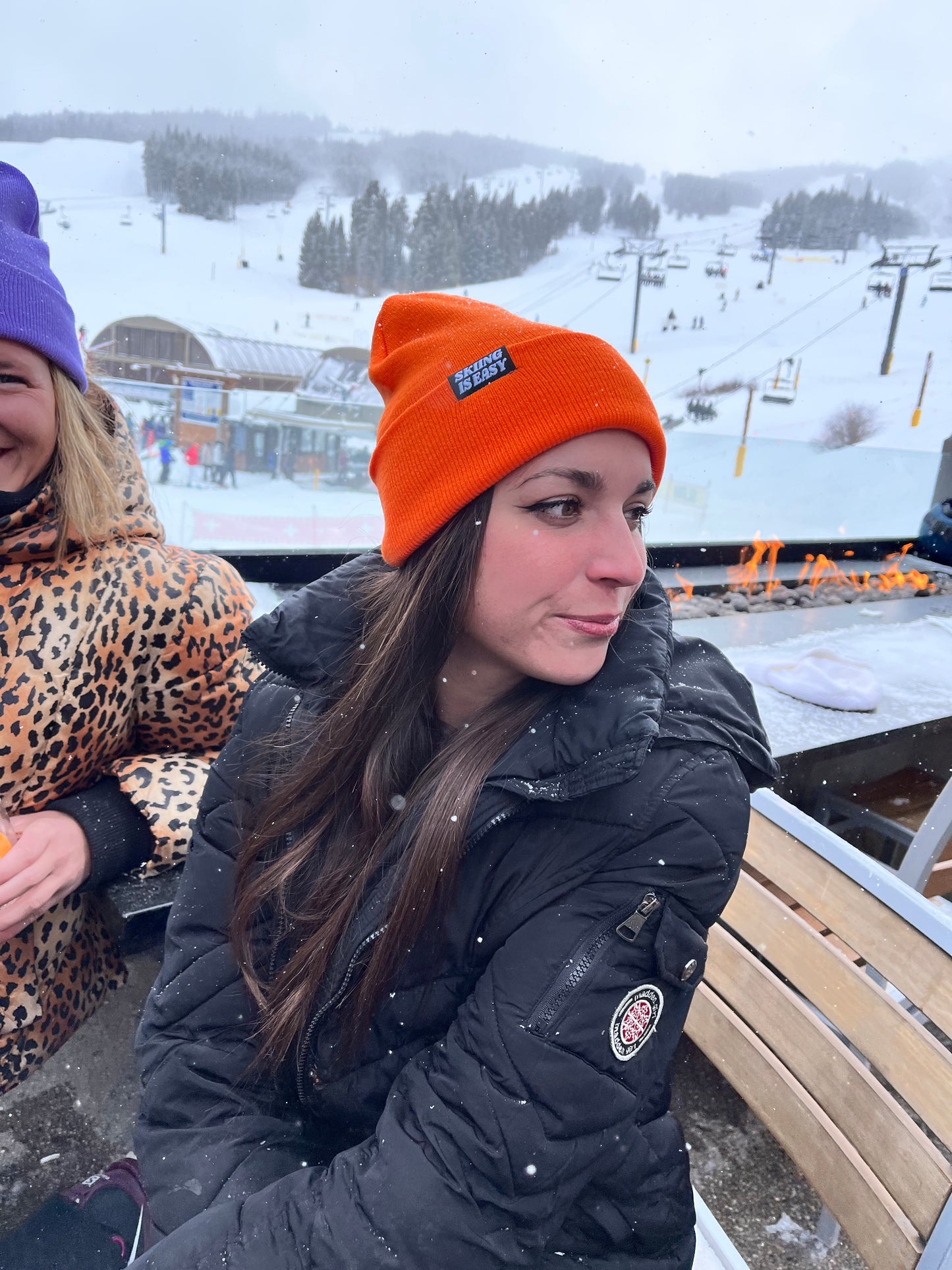 SKIING IS EASY BEANIE (Orange)