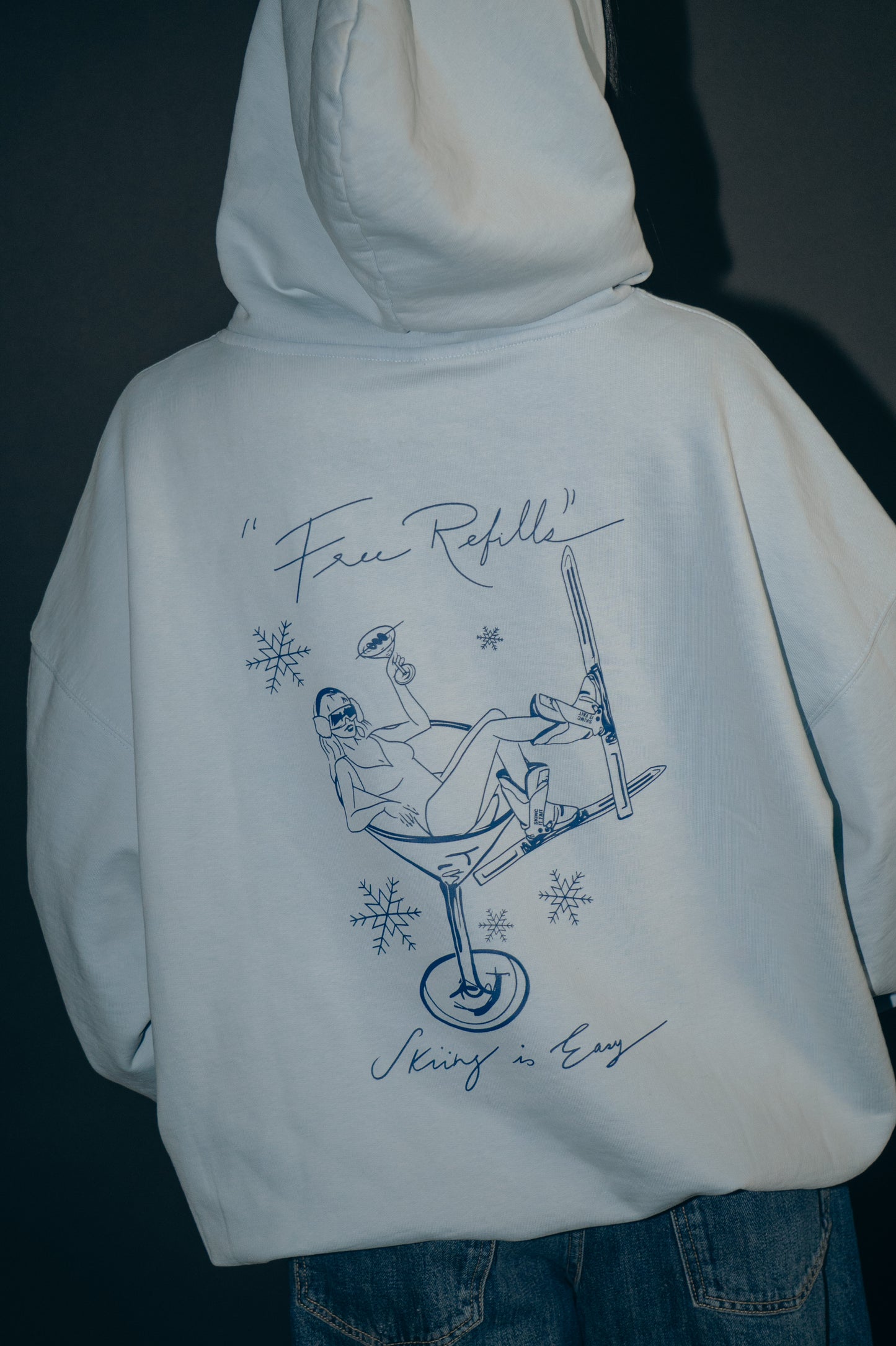 "FREE REFILLS" VINTAGE HOODIE (BABY BLUE)