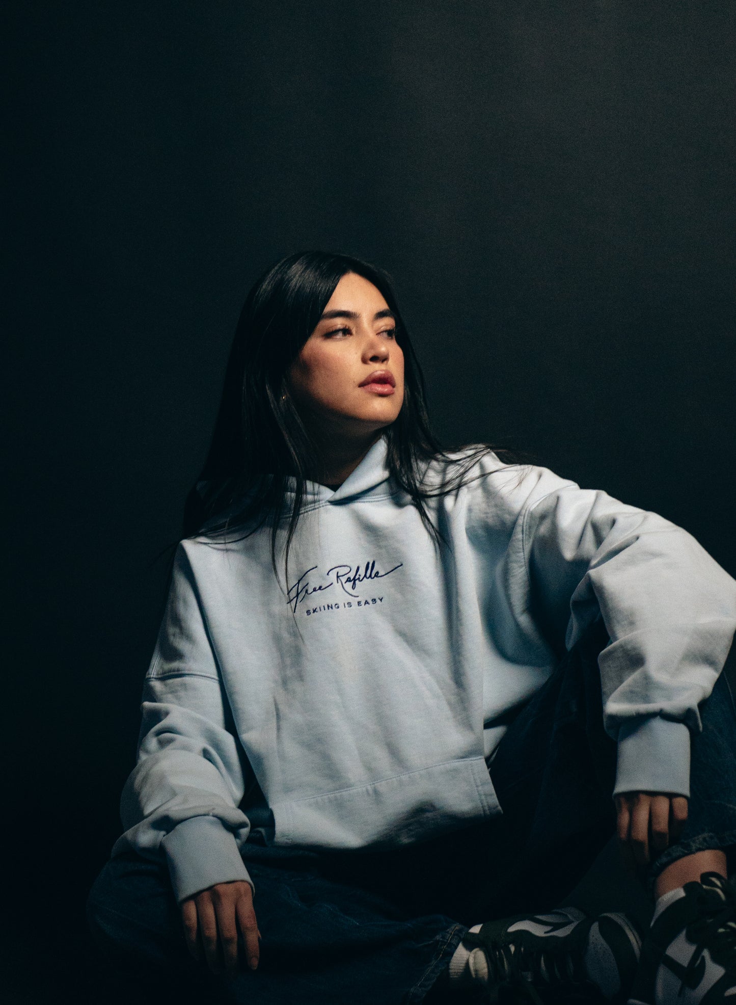 "FREE REFILLS" VINTAGE HOODIE (BABY BLUE)