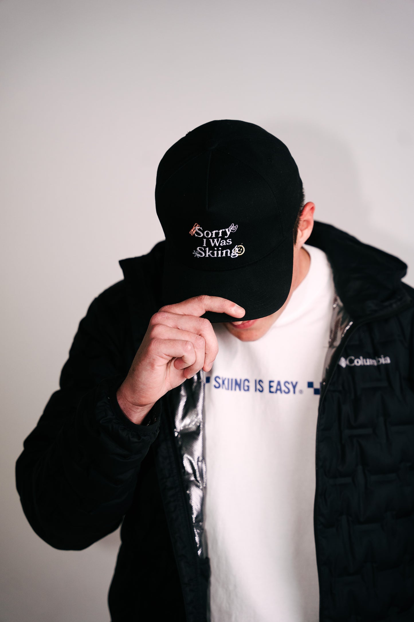 "SORRY I WAS SKIING" | HAT (BLACK)