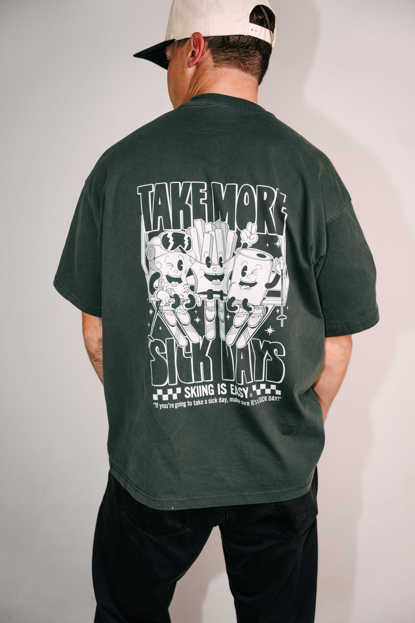 "TAKE MORE SICK DAYS" | VINTAGE HEAVY TEE (FOREST GREEN)