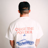 "CHASE THE POWDER II" VINTAGE TEE (WHITE)