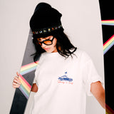 "CHASE THE POWDER II" VINTAGE TEE (WHITE)