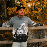 "SKIING IS EASY" VINTAGE SWEATER | TETONS (BLUE)