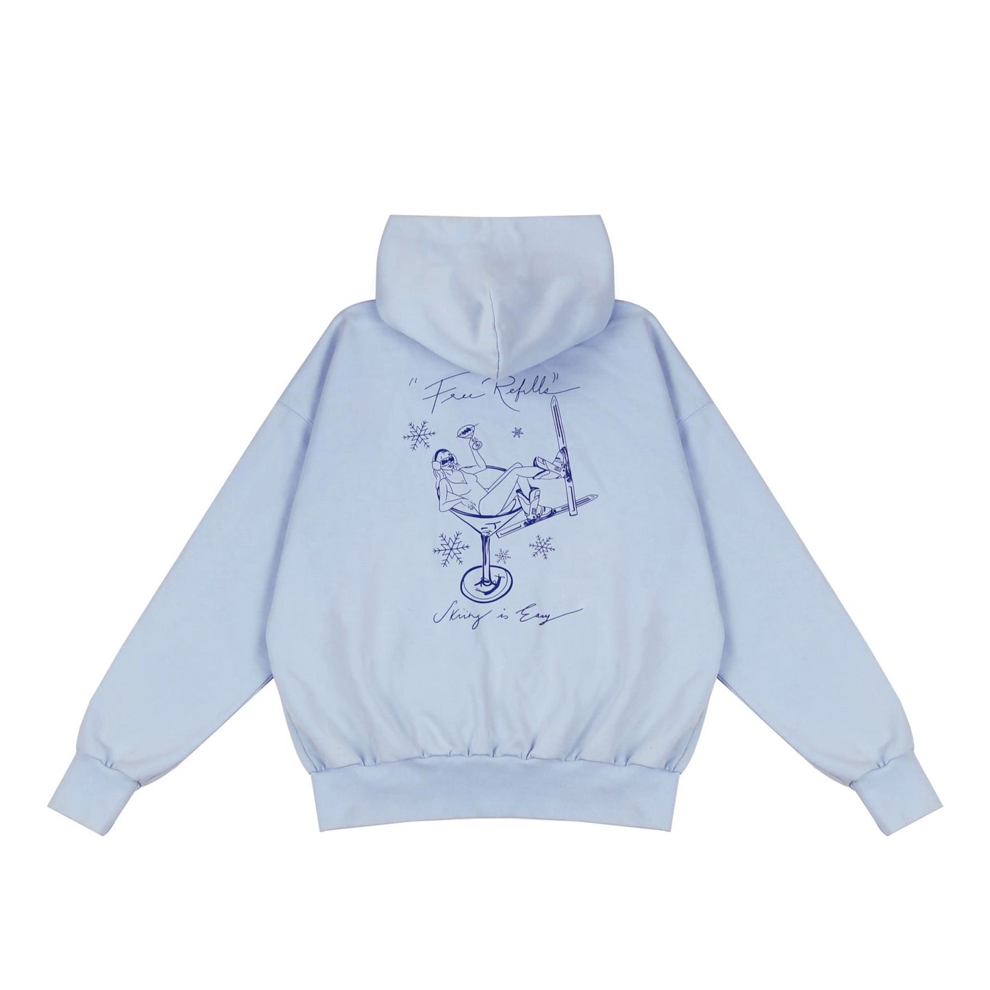 "FREE REFILLS" VINTAGE HOODIE (BABY BLUE)